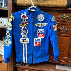 S O L D FLIGHT APPAREL IND Bomber Jacket with OshKosh Patches